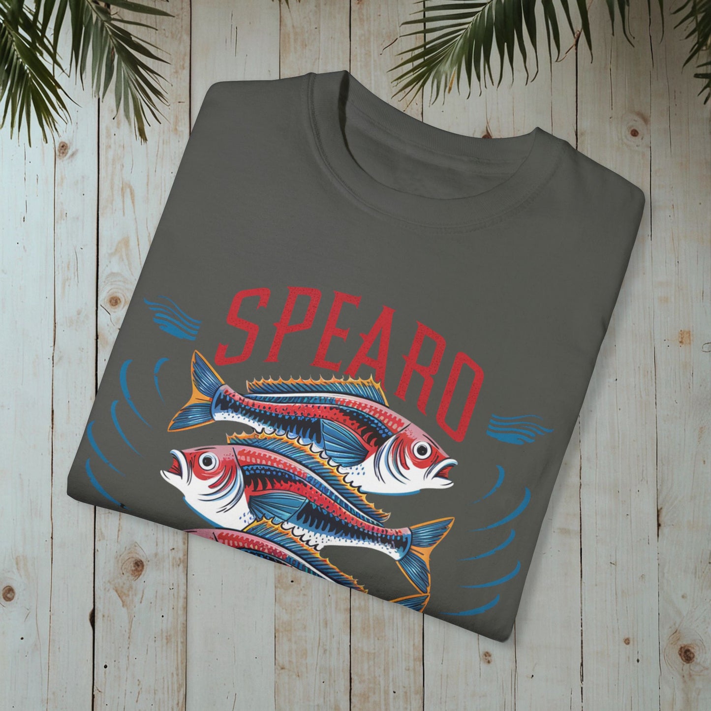 SPEARO WOODBLOCK FISH GARMENT-DYED TEE