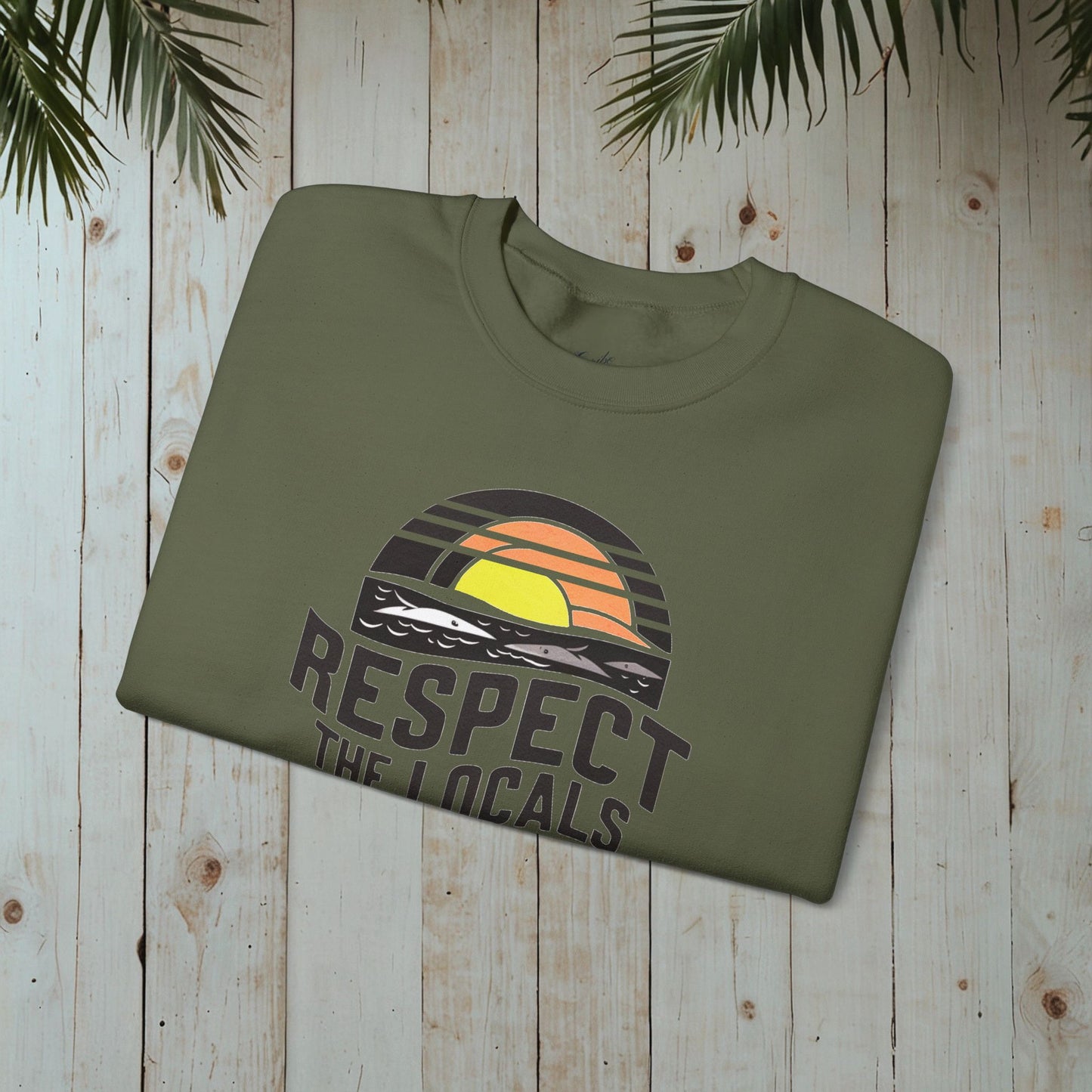 RESPECT THE LOCALS WOODBLOCK Heavy Blend™ Crewneck Sweatshirt