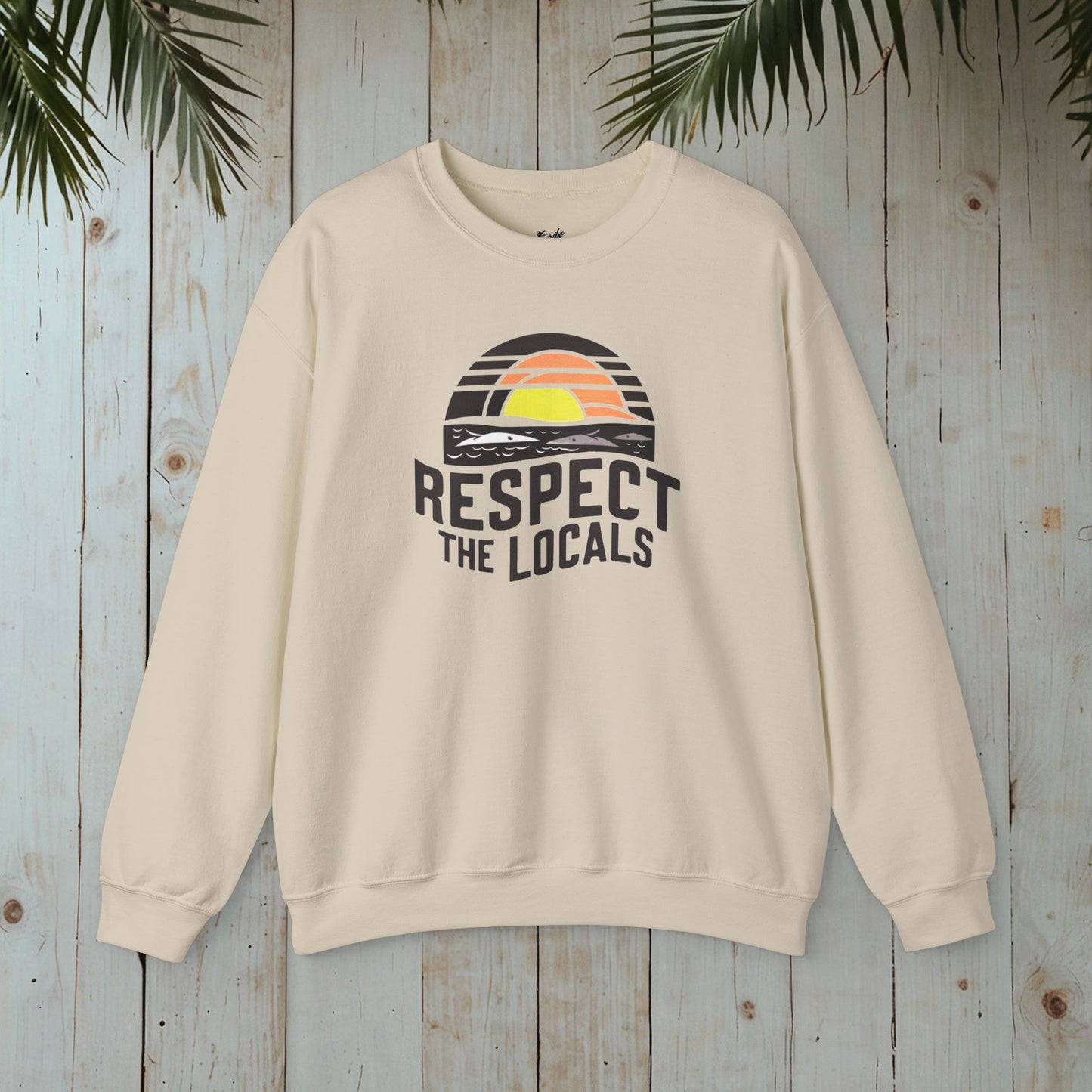 RESPECT THE LOCALS WOODBLOCK Heavy Blend™ Crewneck Sweatshirt