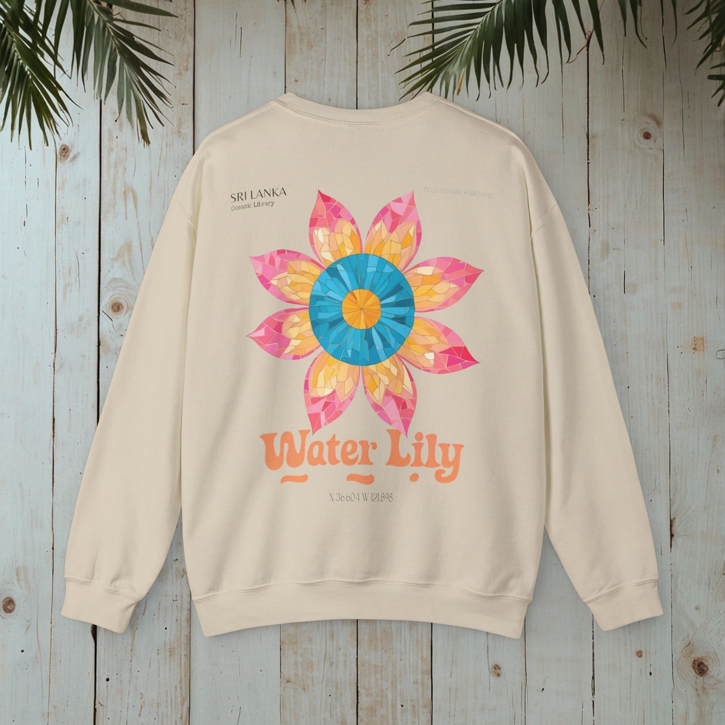 WATER LILY OCEANIC LIBRARY Heavy Blend™ Crewneck Sweatshirt