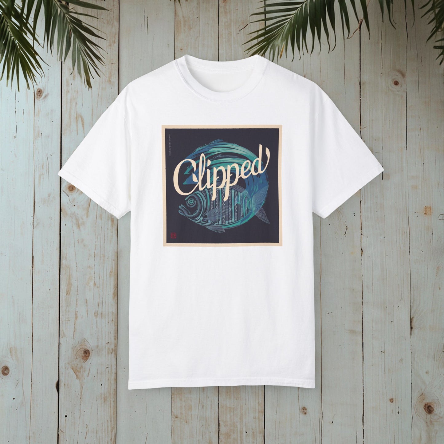 CLIPPED UNDERWATER BACK SET GARMENT-DYED TEE