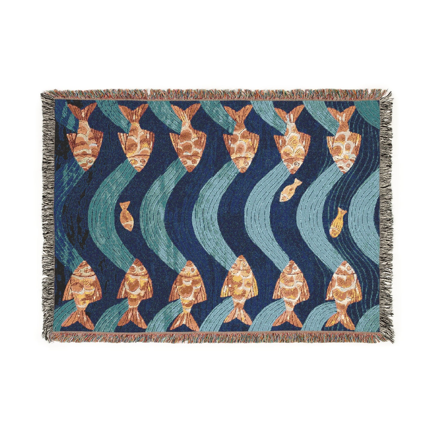 Vintage Fishes 1 Woven Blanket
