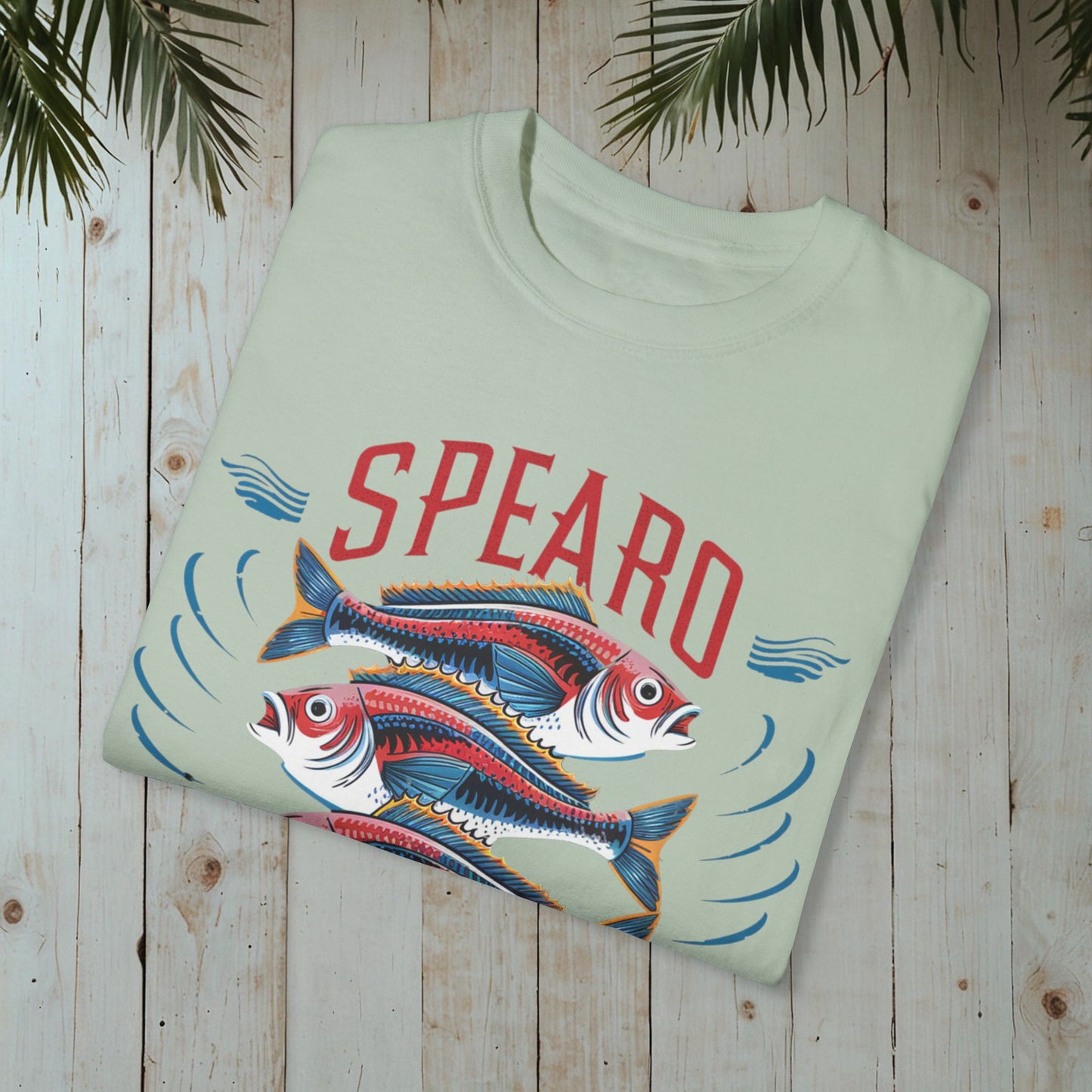 SPEARO WOODBLOCK FISH GARMENT-DYED TEE