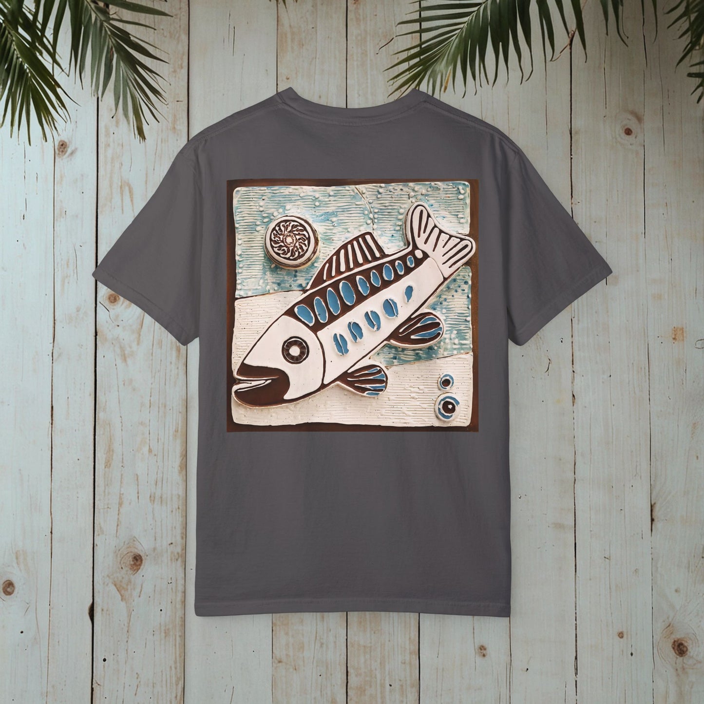 CERAMIC FISH SESSION OCEANIC LIBRARY GARMENT-DYED TEE