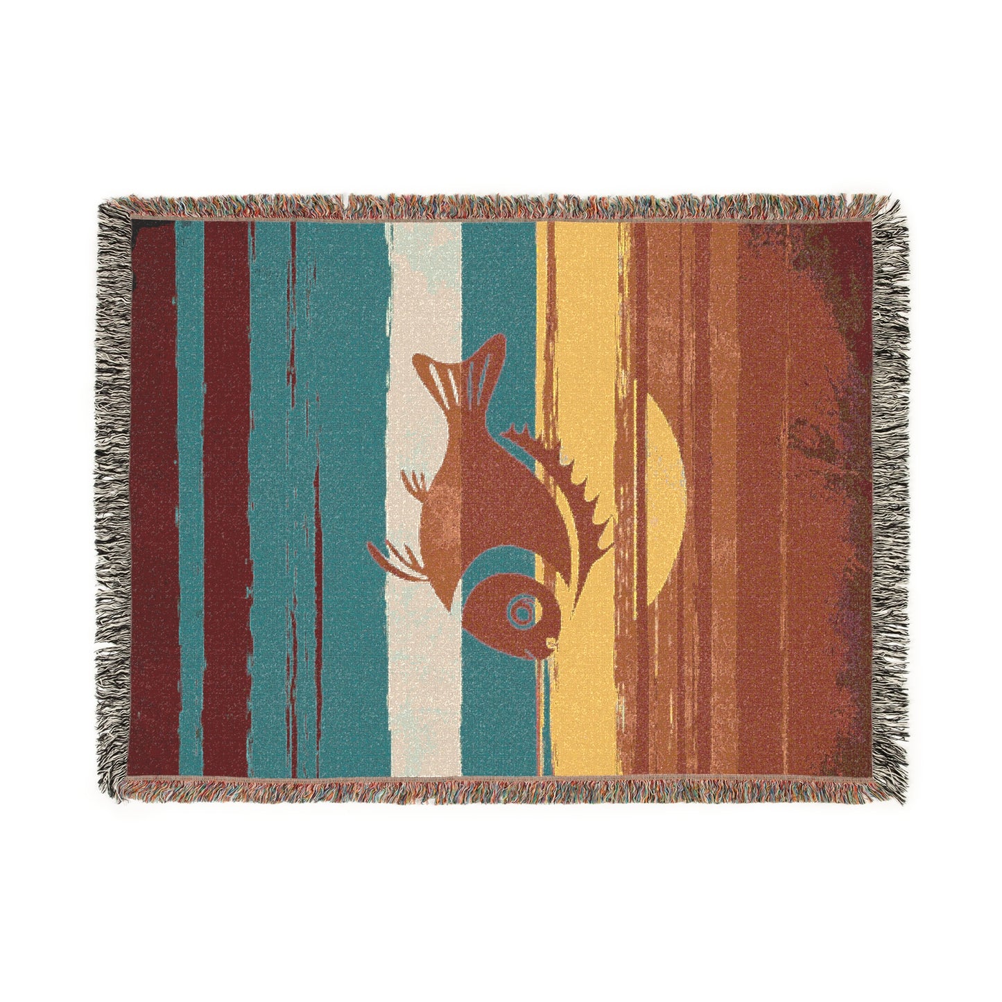 Vintage Fishes 3 Woven Blanket