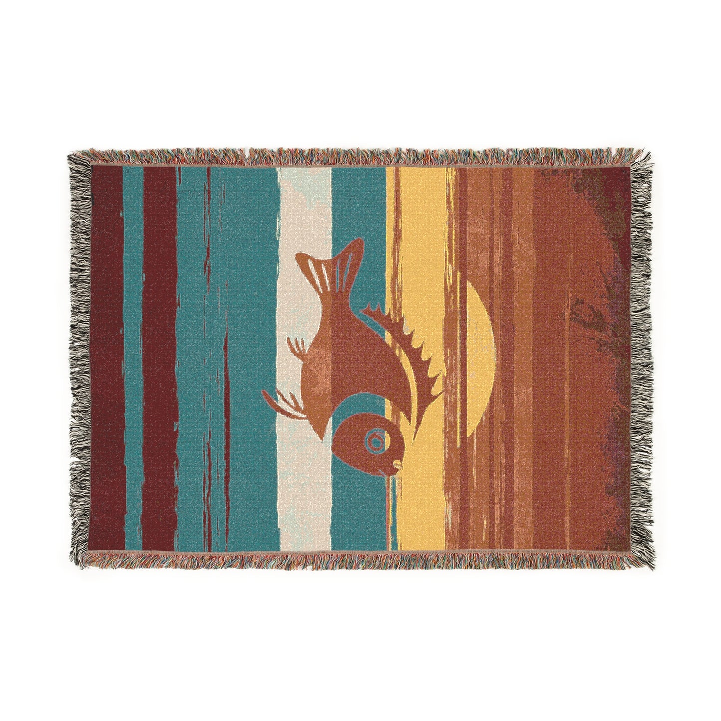 Vintage Fishes 3 Woven Blanket