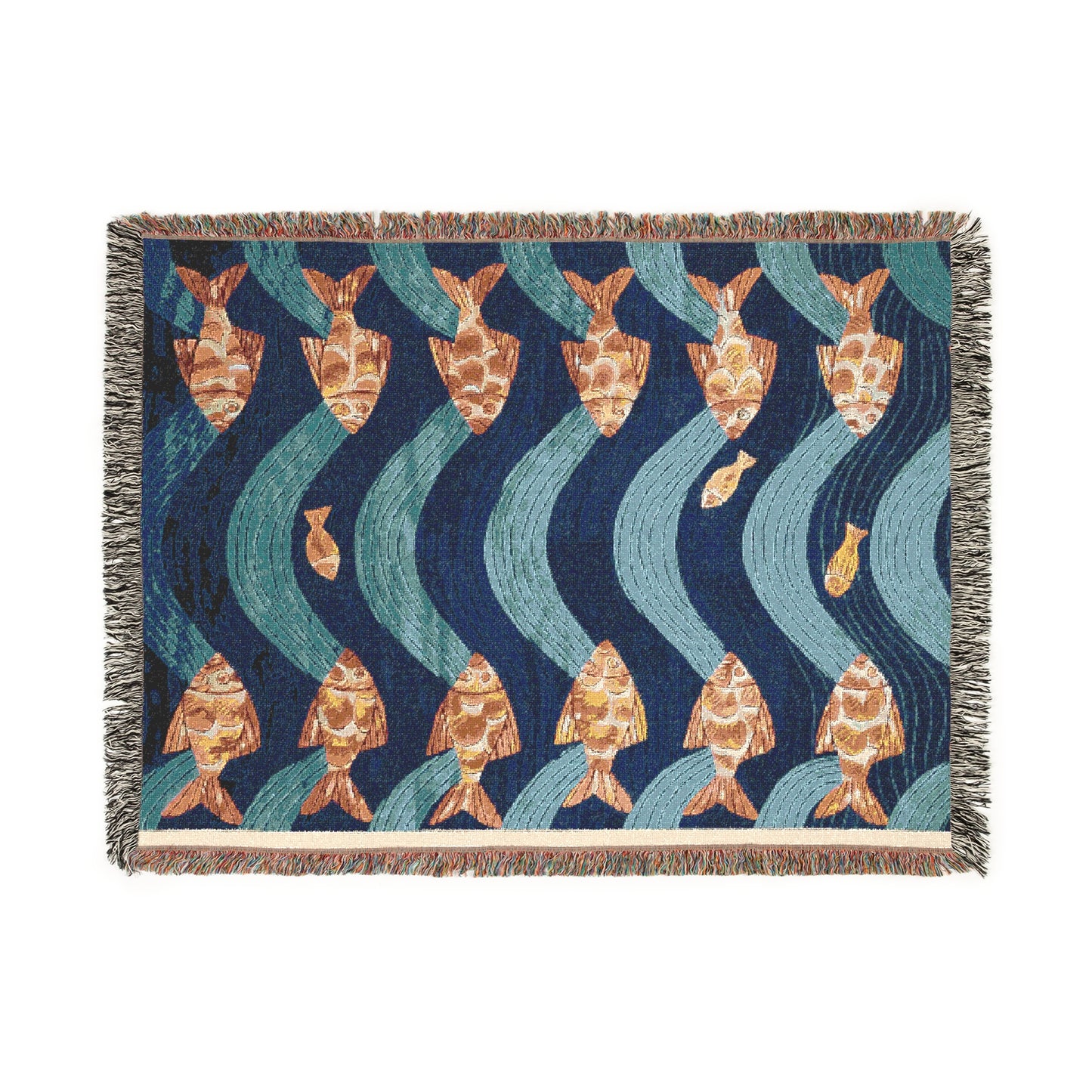 Vintage Fishes 1 Woven Blanket