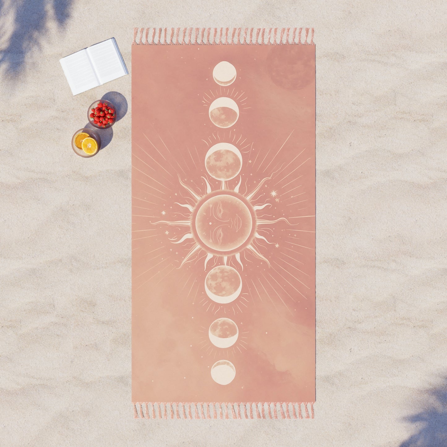 Boho Beach Cloth Sun Moon Cycle Vintage
