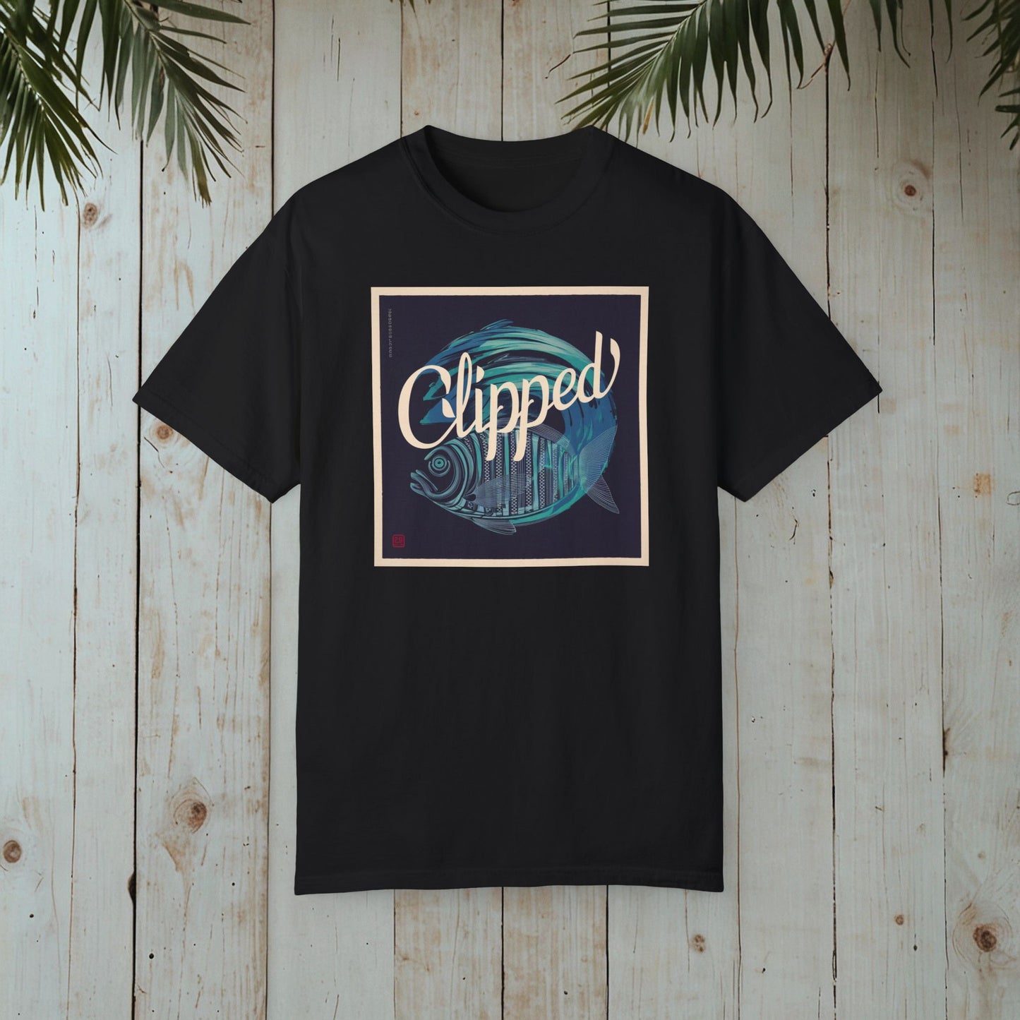 CLIPPED UNDERWATER BACK SET GARMENT-DYED TEE