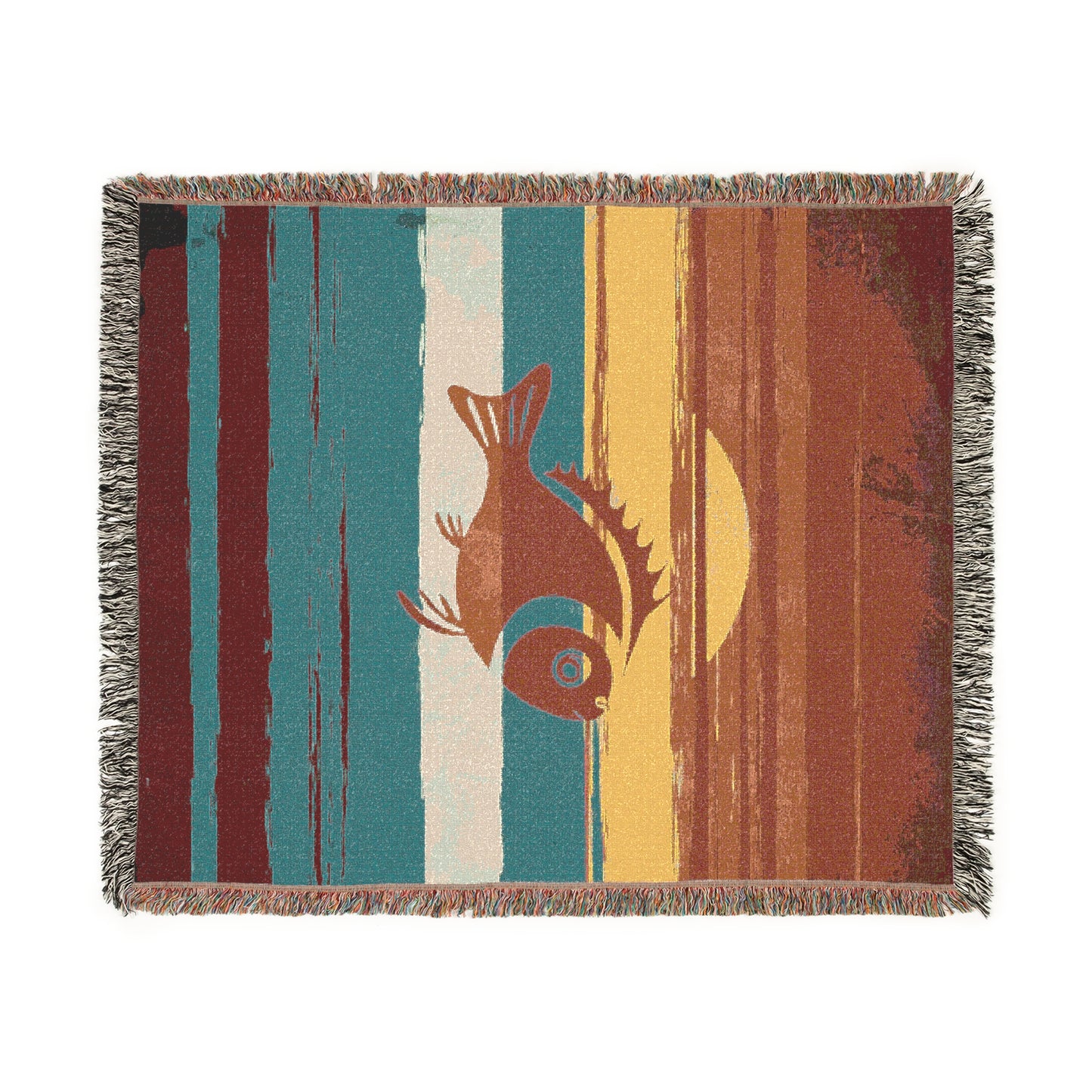 Vintage Fishes 3 Woven Blanket