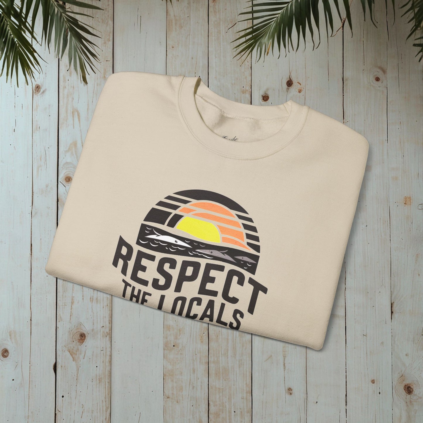 RESPECT THE LOCALS WOODBLOCK Heavy Blend™ Crewneck Sweatshirt