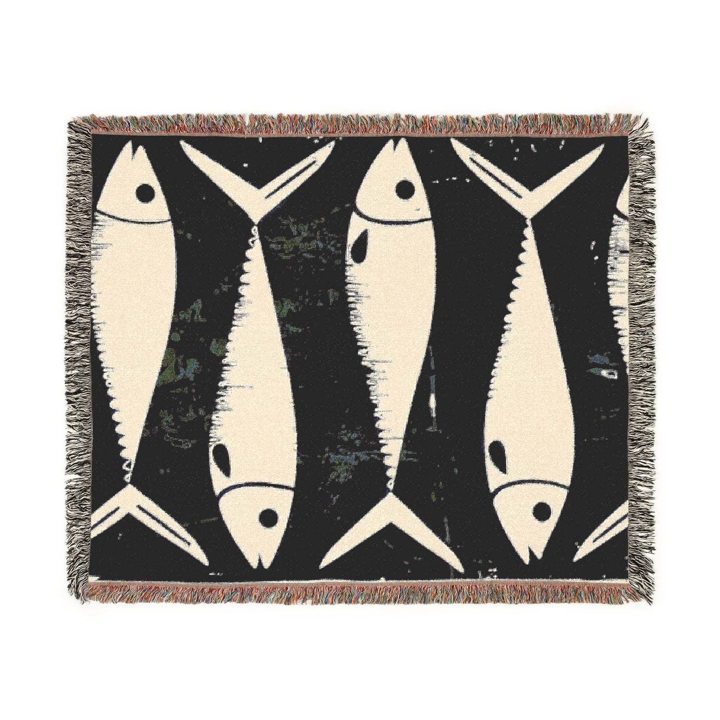 Vintage Sardines Box Woven Blanket