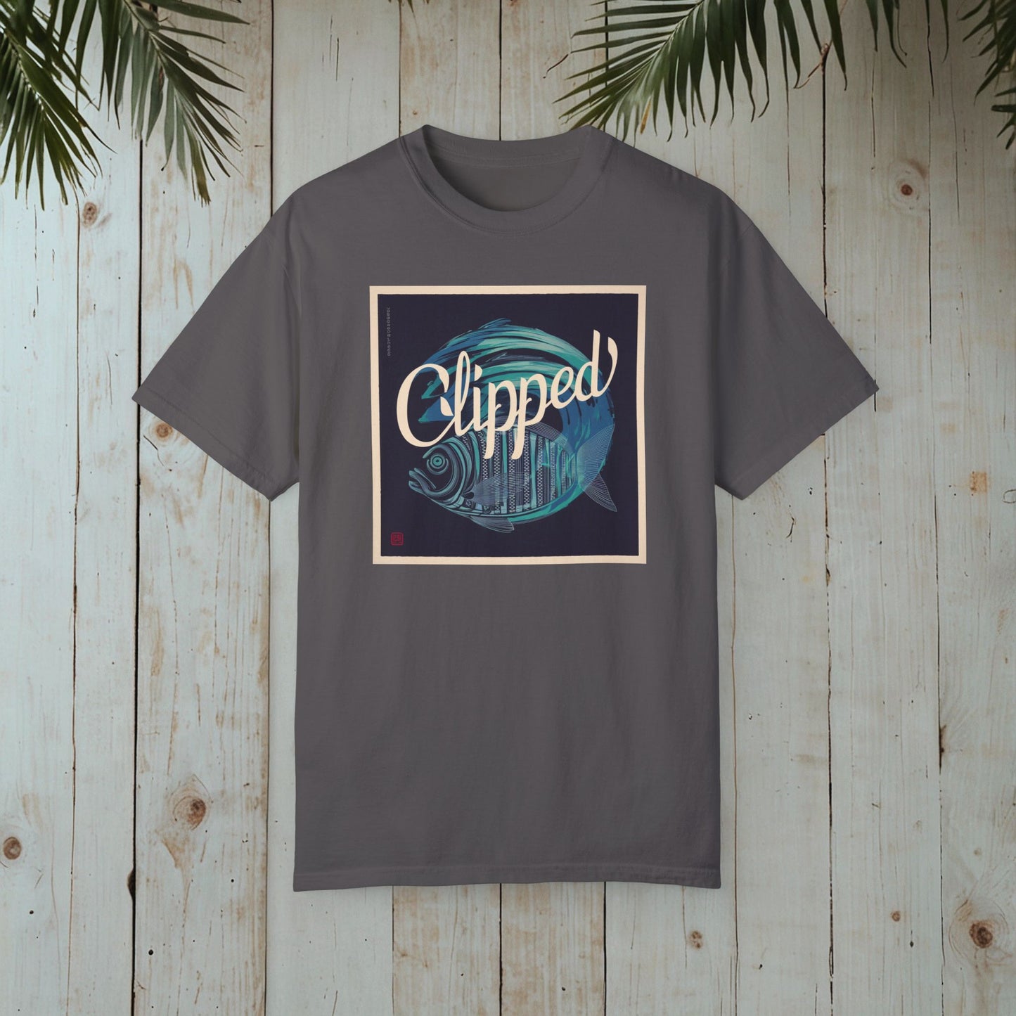CLIPPED UNDERWATER BACK SET GARMENT-DYED TEE