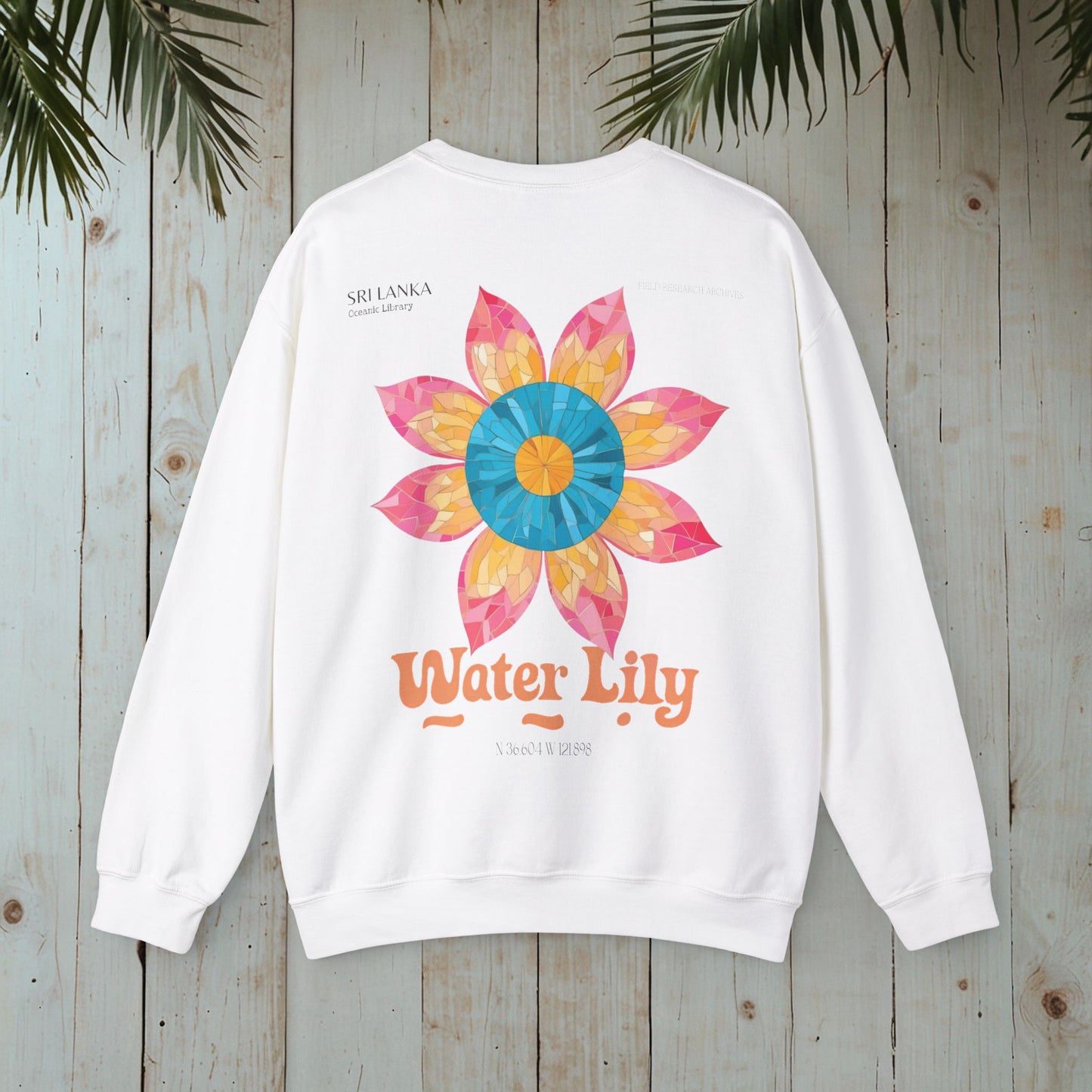WATER LILY OCEANIC LIBRARY Heavy Blend™ Crewneck Sweatshirt