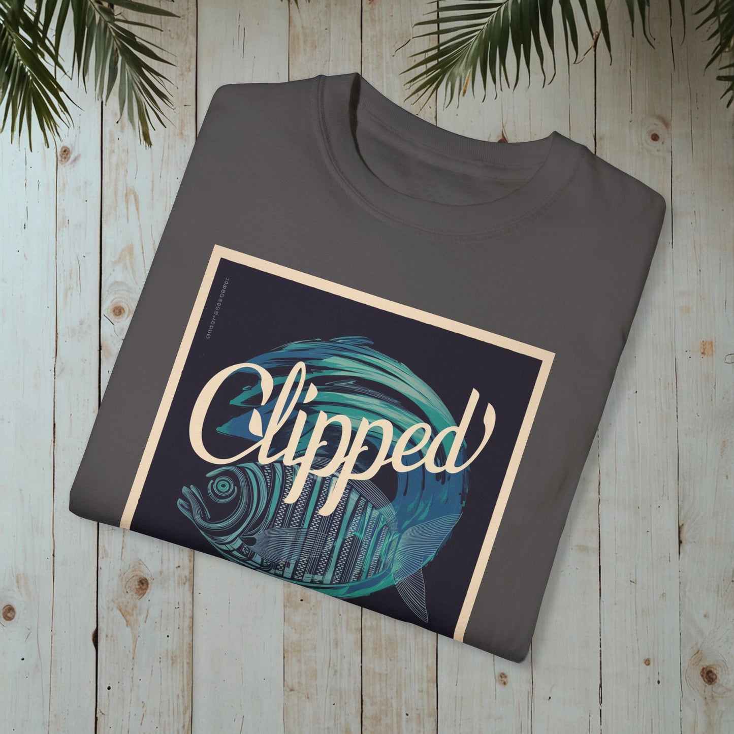CLIPPED UNDERWATER BACK SET GARMENT-DYED TEE
