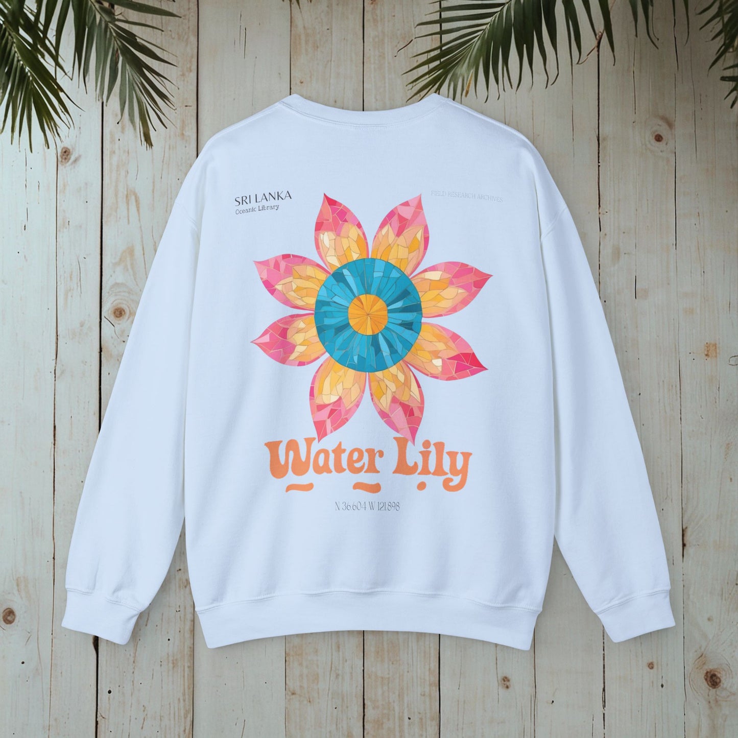 WATER LILY OCEANIC LIBRARY Heavy Blend™ Crewneck Sweatshirt