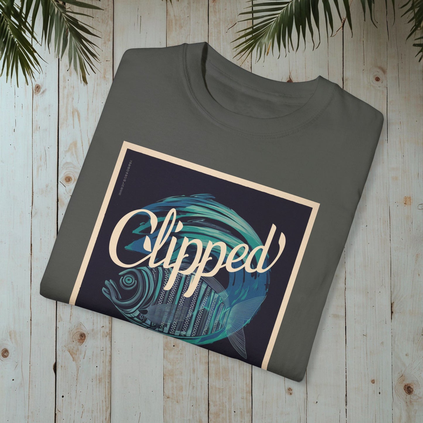 CLIPPED UNDERWATER BACK SET GARMENT-DYED TEE